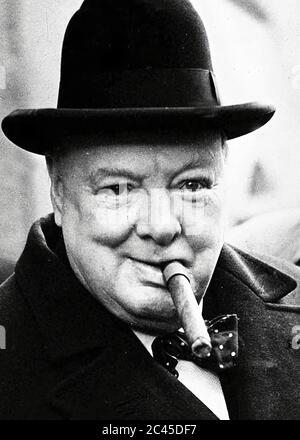 Primo ministro britannico Sir Winston Churchill Foto Stock