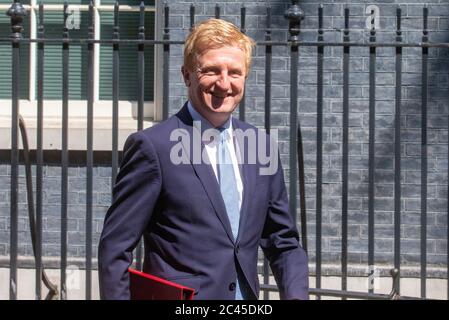 Londra, Regno Unito. 24 Giugno 2020. Oliver Downden, Segretario di Stato per il digitale, la cultura, i media e lo sport, lascia Downing Street. Credit: Tommy London/Alamy Live News Foto Stock