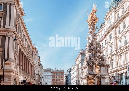 Am Graben, Pestsäule, la colonna della peste a Vienna Foto Stock