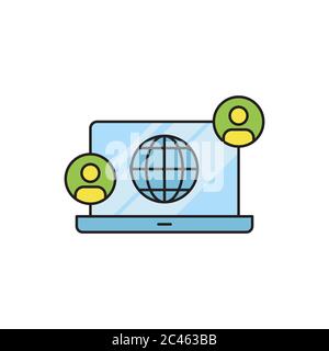 Icona vettoriale di consulenza online isolata su sfondo bianco Illustrazione Vettoriale