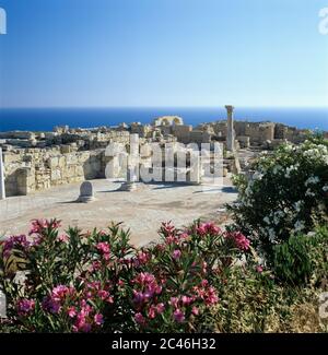 Basilica dei primi cristiani all'interno del sito archeologico di Kourion, Lemesos, Cipro (sud) Foto Stock