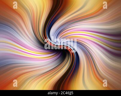 torcitura astratta e multicolore realizzata in varie forme irrealistiche e creative Foto Stock