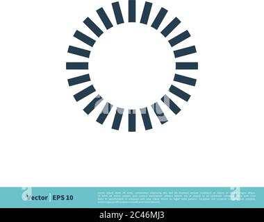 Linee circolari icona Download avanzamento modello logo vettoriale Illustrazione disegno. EPS vettoriale 10. Illustrazione Vettoriale