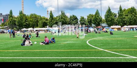 Seattle, WA, USA, 6/16/2020 Chaz/ Chop zone, campo da baseball nel Cal Anderson Park Foto Stock