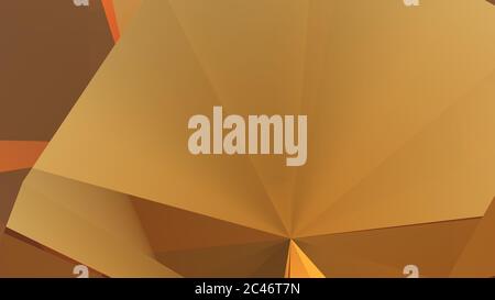 Arancione forma geometrica triangolare astratta vettore moderno sfondo giallo chiaro scuro. Rendering di un motivo a cristalli 3D Foto Stock