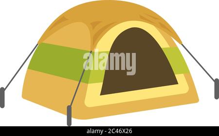 Immagine vettoriale rotonda gialla con tenda semi piatta di colore RGB Illustrazione Vettoriale