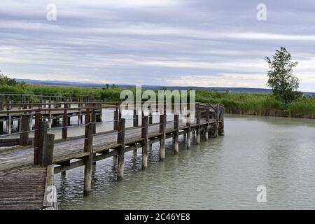 Illmitz, Burgenland, Austria. Sito patrimonio dell'umanità dell'UNESCO, Neusiedler vedere il paesaggio culturale. Foto Stock