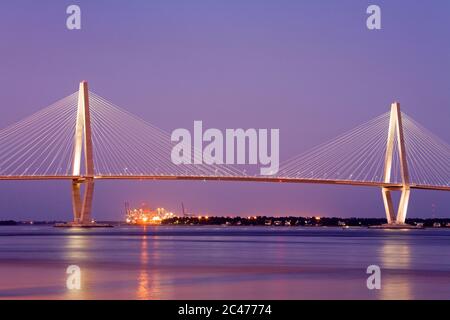 Arthur Ravenel Jr Bridge, Charleston, Carolina del Sud, STATI UNITI D'AMERICA Foto Stock