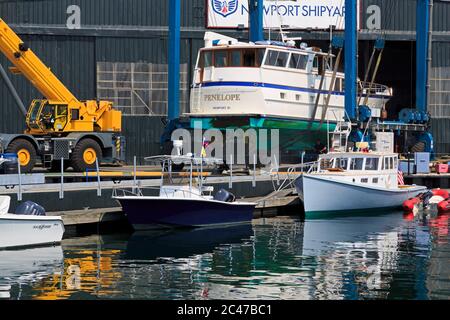 Newport Shipyard, Newport, Rhode Island, Stati Uniti Foto Stock