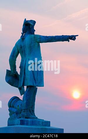 Statua di Rochambeau, King Park, Newport, Rhode Island, Stati Uniti Foto Stock