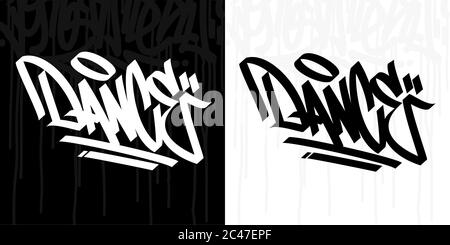 Astratto Hip Hop mano scritto Graffiti stile Word Dance Vector Illustrazione Arte Illustrazione Vettoriale