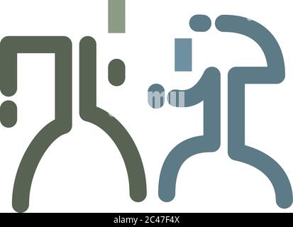 Bastone figure pugili in una lotta Illustrazione Vettoriale
