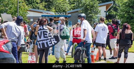 Tacoma, WA, USA 6/19/2020, Rally Giovanile e marcia per dire i loro nomi, Black Lives Mater al Wapato Park Foto Stock