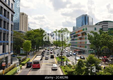 Guardando verso sud-ovest su Hill Street, Clarke Quay, Singapore, Asia Foto Stock
