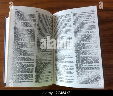 Pagine dizionario Italiano-Spagnolo Foto Stock