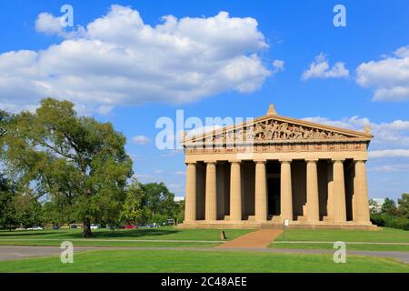 Il Partenone in Centennial Park,Nashville, Tennessee, Stati Uniti d'America Foto Stock