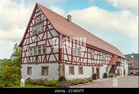 Di fronte bailey del Castello di Jagsthausen, chiamato anche Castello Vecchio o Götzenburg, Jagsthausen, Baden-Württemberg, Germania Foto Stock