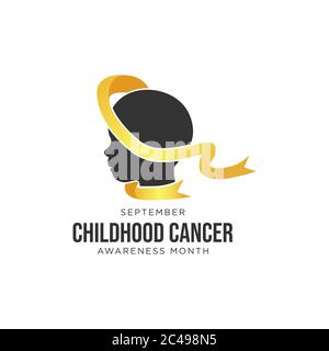 Banner con cancro infantile realistica consapevolezza nastro modello di progettazione di siti Web e riviste Illustrazione Vettoriale