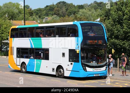 STAGECOACH SUD EST AUTOBUS A DUE PIANI IN NUOVA LIVREA 2020 Foto Stock