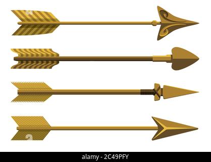 Set di frecce decorative. Illustrazione vettoriale. Illustrazione Vettoriale