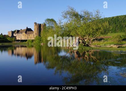 Castello di Stokesay, vicino a Craven Arms, Shropshire Foto Stock