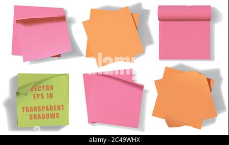 Set di note adesive. Illustrazione vettoriale. EPS 10. Illustrazione Vettoriale