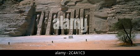 Abu Simbel Egitto Tempio di Hathor e Nefertari (piccolo tempio) Foto Stock