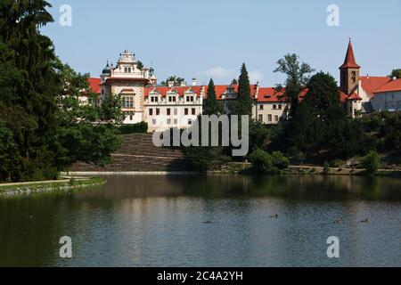 Castello di Pruhonice vicino Praga in Repubblica Ceca, Europa Foto Stock