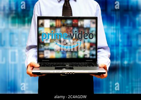 Concetto di streaming online prime Video on demand Foto Stock