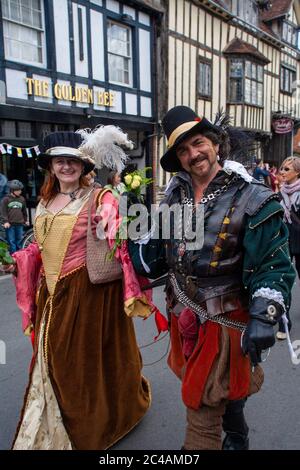 Shakespeare's Annual Birthday Parade, Stratford Upon Avon, Warwickshire, Regno Unito Foto Stock