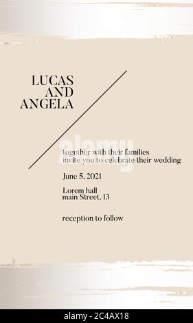 Offerta di nozze inchiostro alcol beige e argento film colori concetto. Poster del flusso di liquido morbido, invito. Biglietto di auguri decorativo vettoriale o invito Illustrazione Vettoriale