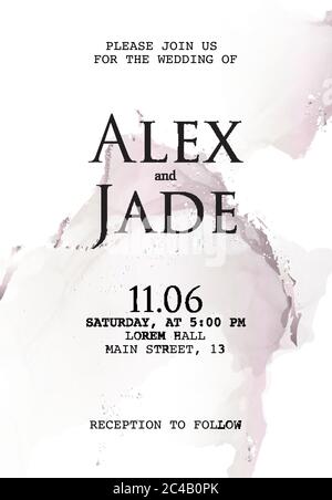 Design morbido e morbido ad acquerello, spruzzi di liquido acquerello in colori olografici. Tratti di perle di grigio e argento, decorazione a lamina. Copertura design, p. Illustrazione Vettoriale