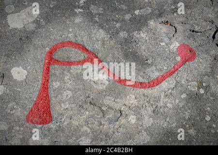 Himmelstalund è un grande parco famoso per avere una delle più grandi collezioni di petroglifici svedesi con più di 1660 immagini. Foto Stock