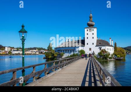 Castello Ort a Gmunden, Lago Traun, Salzkammergut, alta Austria, Oedterreich Foto Stock