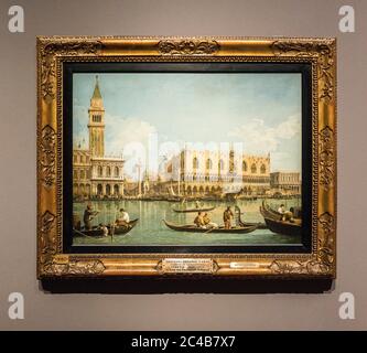 Vista con gondole davanti a San Marco a Venezia, dipinto di Giovanni Antonio Canal detto Canaletto, 1697 - 1768, Pinacoteca di Brera, Milano Foto Stock