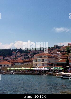 Vista sul lago di Ohrid in Macedonia Foto Stock