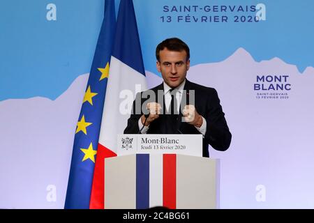 il presidente francese emmanuel macron Foto Stock