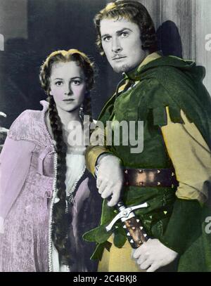 LE AVVENTURE DI ROBIN HOOD 1938 Warner Bros film con Olivia de Havilland e Errol Flynn Foto Stock