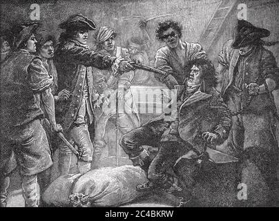 WOLFE TONE (1763-1798) leader della ribellione irlandese 1798 è catturato a Buncrana, Contea di Donegal, 3 novembre 1798 Foto Stock