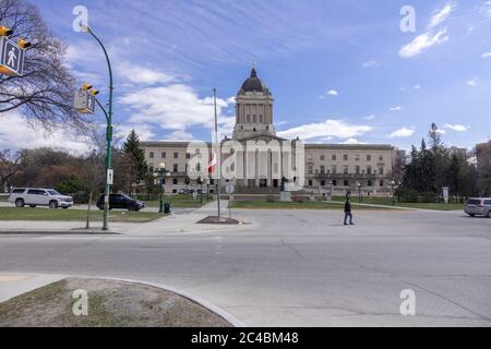 Manitoba Legislative Building a Broadway Winnipeg The Trans Canada Highway Winnipeg Manitoba Canada Foto Stock
