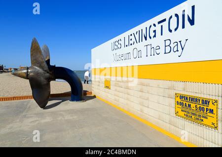 USS Lexington Museum on the Bay, North Beach, Corpus Christi, Texas, USA Foto Stock