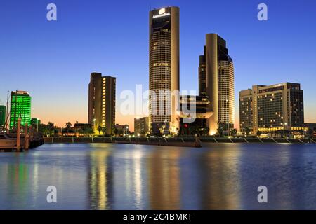 Skyline sul lungomare di Corpus Christi, Texas, Stati Uniti Foto Stock