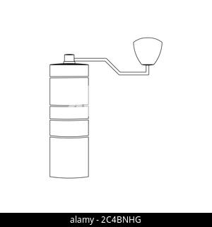 Icona del contorno del macinacaffè manuale Illustrazione Vettoriale