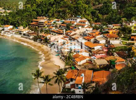 Spiagge e città di Morro de sao paulo, Brasile, Sud America Foto Stock