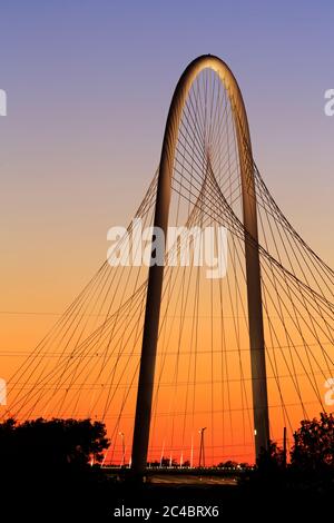 Margaret Hunt Hill Bridge, Dallas, Texas, Stati Uniti d'America Foto Stock