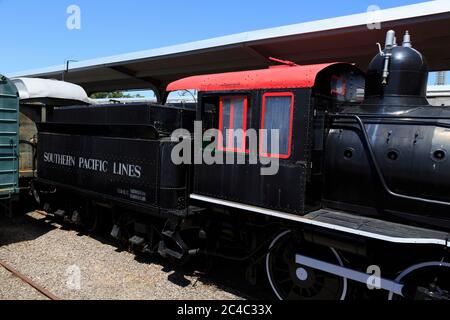 Museo ferroviario nello storico quartiere del filamento,Galveston,Texas, Stati Uniti d'America Foto Stock