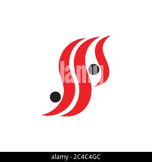 vettore del logo del fuoco sp della lettera astratta Illustrazione Vettoriale