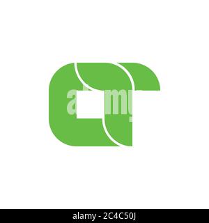 vettore di logo geometrico semplice letter ct Illustrazione Vettoriale