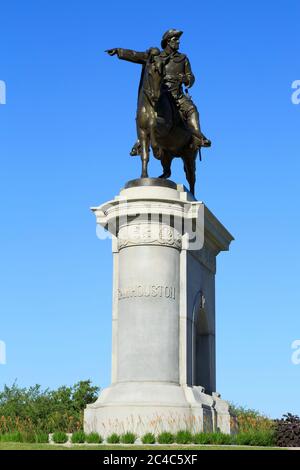 Statua di Sam Houston a Herman Park, Houston, Texas, USA Foto Stock