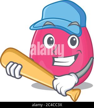 Cool trucco spugna caricatura disegno di immagine giocando baseball Illustrazione Vettoriale